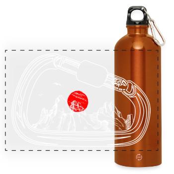 Alpine Crest Sunburst - Panoramic Drinks Bottle with Carabiner 750 ml - burnt orange - Front