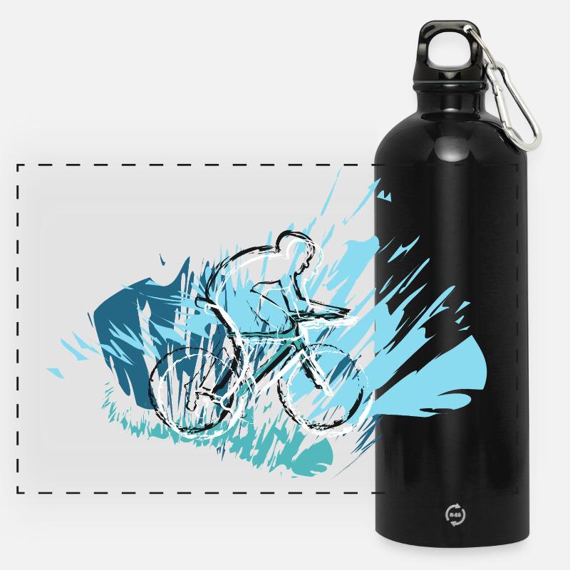 Biker Style 26 - Gourde panoramique avec mousqueton 750 ml - noir
