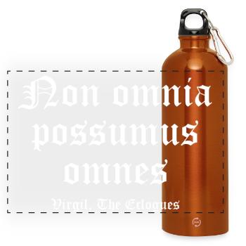 Non omnia possumus Gothic Tee - Panoramic Drinks Bottle with Carabiner 750 ml - burnt orange - Front