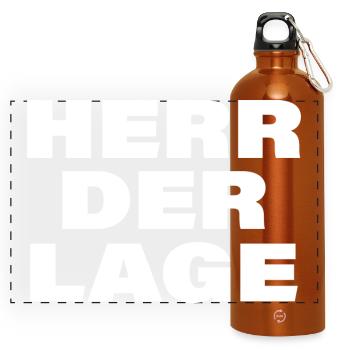 HERR DER LAGE - Panorama Trinkflasche mit Karabiner 750 ml - Orange - Vorne