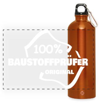 Gift for building materials tester - Panoramic Drinks Bottle with Carabiner 750 ml - burnt orange - Front