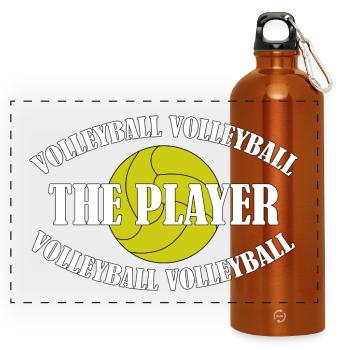 VOLLEYBALL-THE PLAYER - Panoramic Drinks Bottle with Carabiner 750 ml - burnt orange - Front