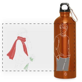 Drame coréen K-Drama Lover Kdrama - Gourde panoramique avec mousqueton 750 ml - orange - Devant