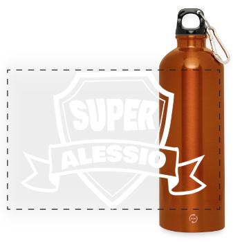 Vorname Alessio - Panorama Trinkflasche mit Karabiner 750 ml - Orange - Vorne