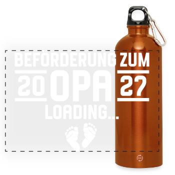 Beförderung zum Opa 2027 loading - Panorama Trinkflasche mit Karabiner 750 ml - Orange - Vorne