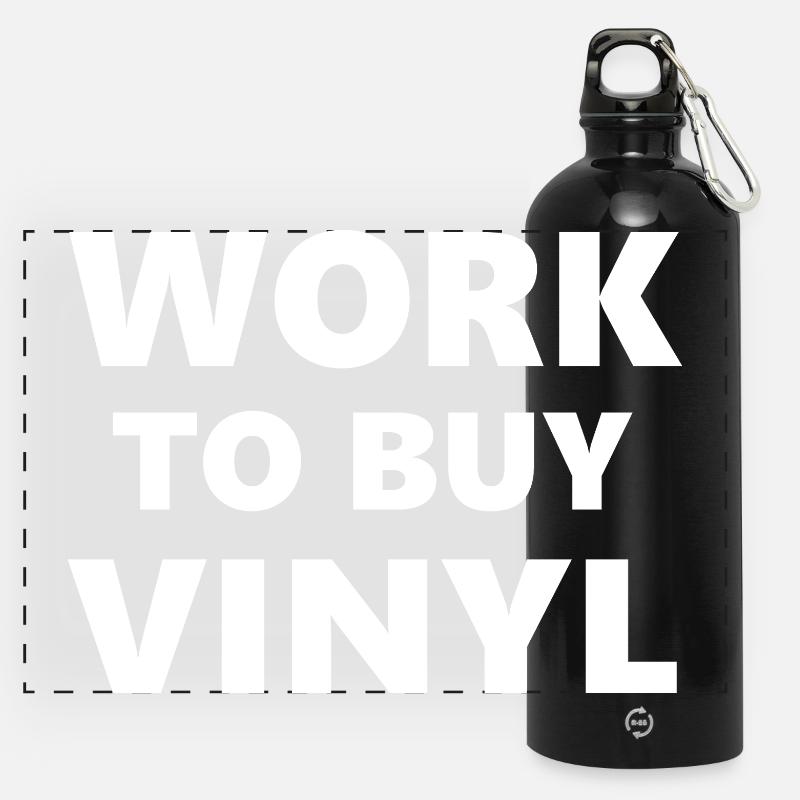 Cours de boisson : Travailler pour acheter du vinyle - Gourde panoramique avec mousqueton 750 ml - noir