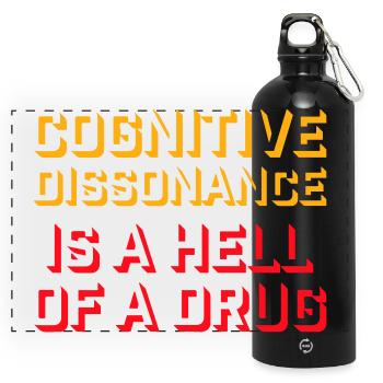 La dissonance cognitive est un sacré dicton. - Gourde panoramique avec mousqueton 750 ml - noir - Devant
