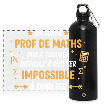 Prof de maths inoubliable - Gourde panoramique avec mousqueton 750 ml - noir - Devant