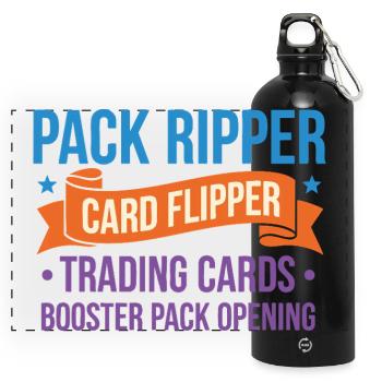 Pack Ripper Card Flipper Trading Cards Booster - Panoramic Drinks Bottle with Carabiner 750 ml - black - Front