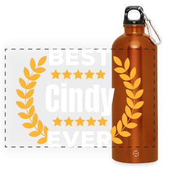 Meilleur cadeau de Cindy Legend Name Ever - Gourde panoramique avec mousqueton 750 ml - orange - Devant