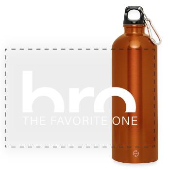 bro – the favorite one - Panoramic Drinks Bottle with Carabiner 750 ml - burnt orange - Front
