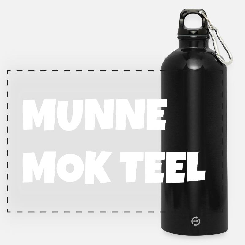 Munne mok teel - Panoramic Drinks Bottle with Carabiner 750 ml - black