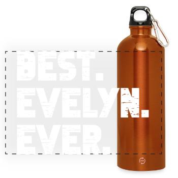 Best Evelyn Ever Gift Saying - Panoramic Drinks Bottle with Carabiner 750 ml - burnt orange - Front