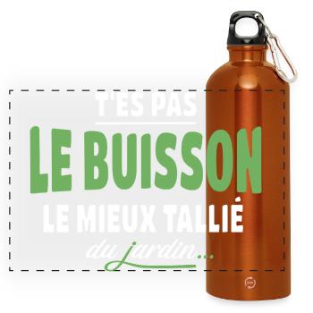 Du bist nicht der bestgeschnittene Busch – Ausdrücke - Panorama Trinkflasche mit Karabiner 750 ml - Orange - Vorne