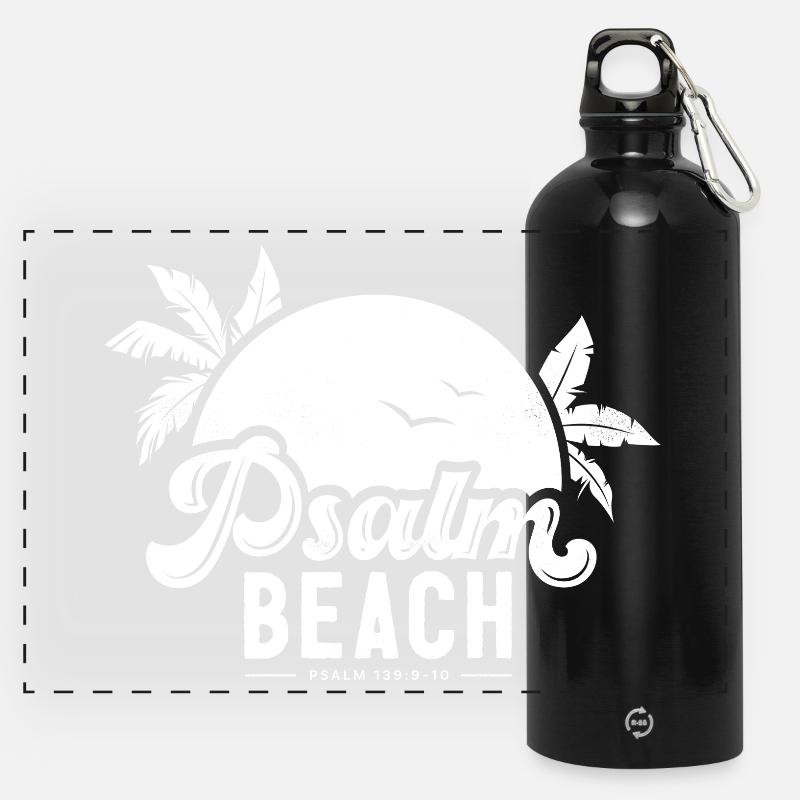 Psalmbeach (4) white - Panoramic Drinks Bottle with Carabiner 750 ml - black