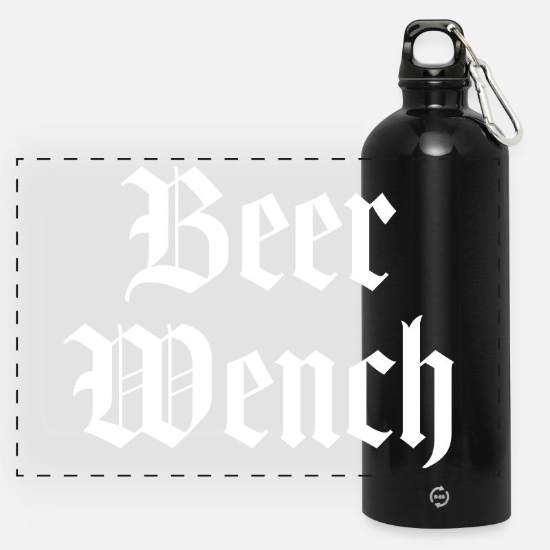 Bierweibchen - Panorama Trinkflasche mit Karabiner 750 ml - Schwarz
