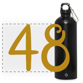 48 - Panorama Trinkflasche mit Karabiner 750 ml - Schwarz - Vorne