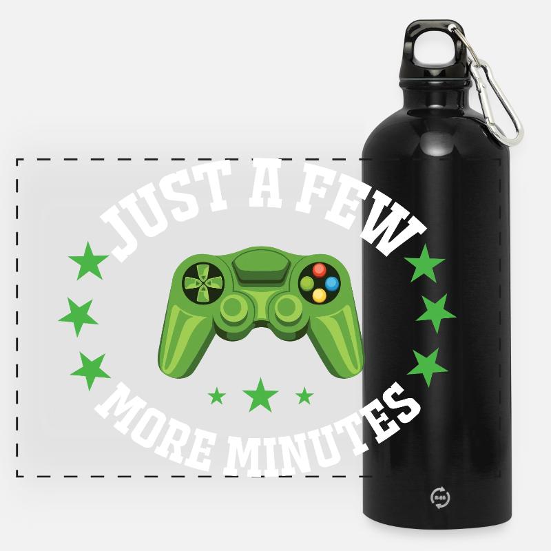 Just a few more minutes Controller - Panoramic Drinks Bottle with Carabiner 750 ml - black