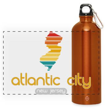 Atlantic City - New Jersey - United States America - Panorama Trinkflasche mit Karabiner 750 ml - Orange - Vorne