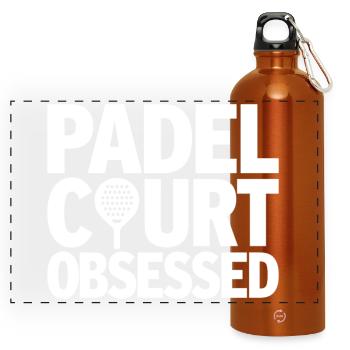 Padel Court Obsessed Passion for Athletes - Panoramic Drinks Bottle with Carabiner 750 ml - burnt orange - Front