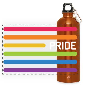 Mois de la fierté LGBT - Fierté ! - Gourde panoramique avec mousqueton 750 ml - orange - Devant