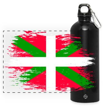 Basque flag used - Panoramic Drinks Bottle with Carabiner 750 ml - black - Front