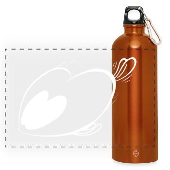 Trickster-Geschwindigkeit. - Panorama Trinkflasche mit Karabiner 750 ml - Orange - Vorne
