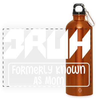 Blocky Retro Formerly Known as Mom - Panoramic Drinks Bottle with Carabiner 750 ml - burnt orange - Front