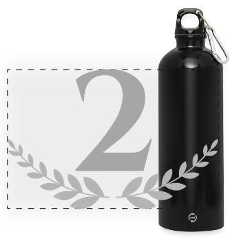 2 - Panoramic Drinks Bottle with Carabiner 750 ml - black - Front