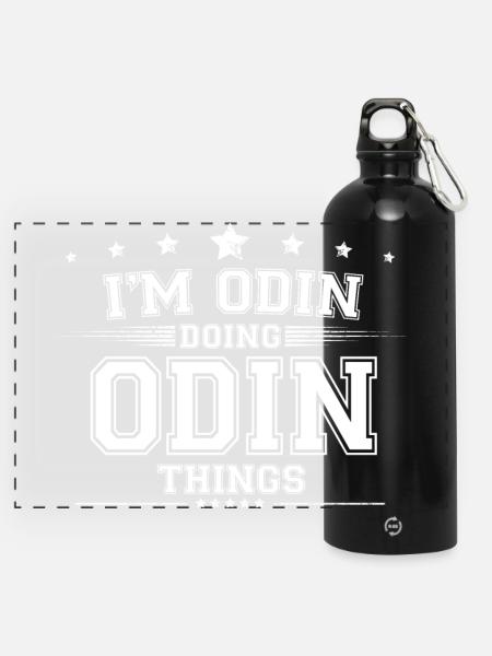 Odin - Panorama Trinkflasche mit Karabiner 750 ml - Schwarz