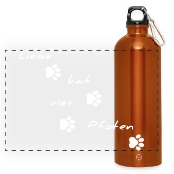 L’amour a un motif de police à quatre pattes - Gourde panoramique avec mousqueton 750 ml - orange - Devant