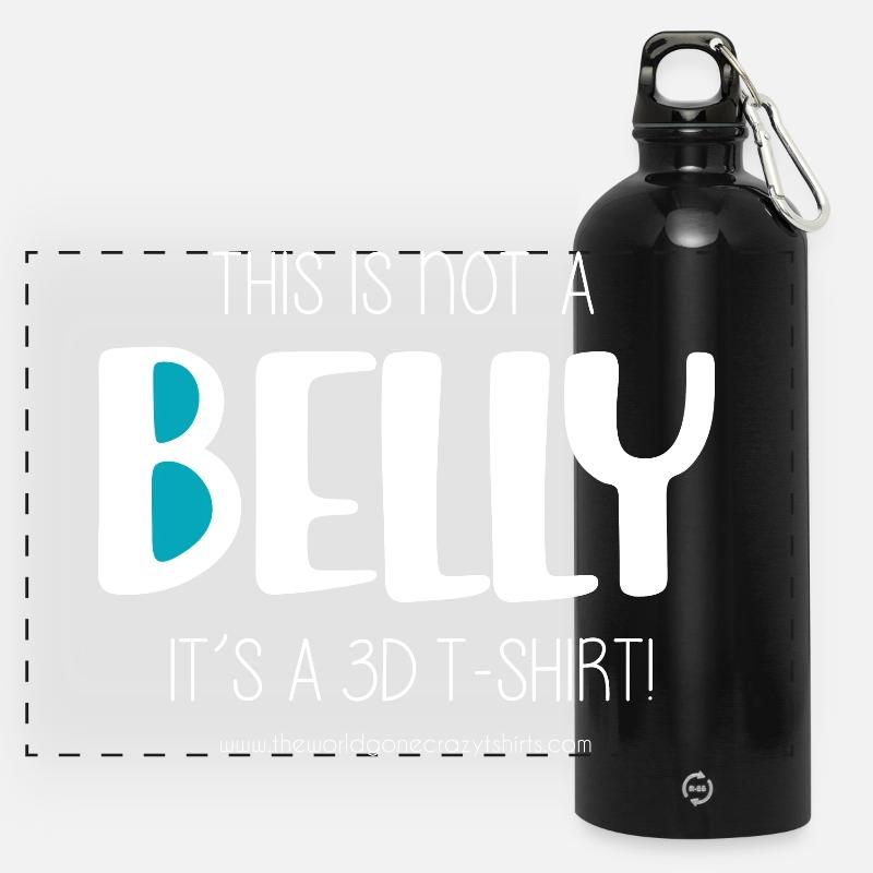This is not a belly (dark) - Panoramic Drinks Bottle with Carabiner 750 ml - black