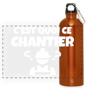 construction site, site manager, construction - Panoramic Drinks Bottle with Carabiner 750 ml - burnt orange - Front