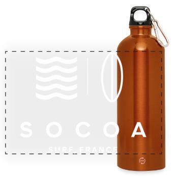 Design Surf in socoa - Panorama Trinkflasche mit Karabiner 750 ml - Orange - Vorne