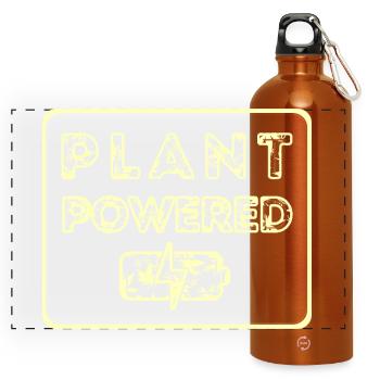 Alimenté par des plantes - Gourde panoramique avec mousqueton 750 ml - orange - Devant