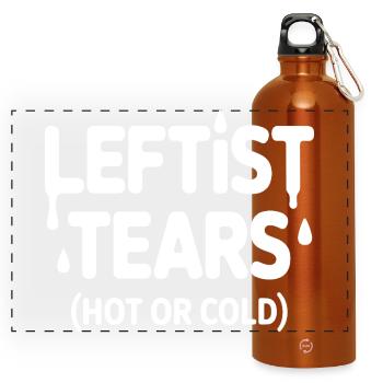 Funny Republican Conservative Humor Leftist Tears - Panoramic Drinks Bottle with Carabiner 750 ml - burnt orange - Front