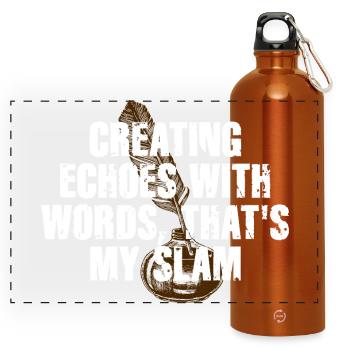 Slam Poetry Guitar Echos - Gourde panoramique avec mousqueton 750 ml - orange - Devant