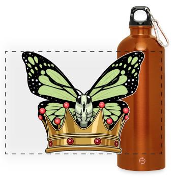 Couronne de papillon - Gourde panoramique avec mousqueton 750 ml - orange - Devant