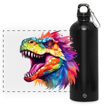 Conception du Tyrannosaurus rex - Gourde panoramique avec mousqueton 750 ml - noir - Devant