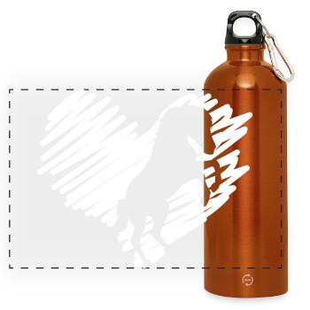 J’adore les chevaux - Gourde panoramique avec mousqueton 750 ml - orange - Devant