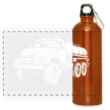 Heavy-duty colossus retro - Panoramic Drinks Bottle with Carabiner 750 ml - burnt orange - Front