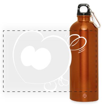 Trickster Yum - Panorama Trinkflasche mit Karabiner 750 ml - Orange - Vorne
