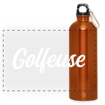 Golfer - Panoramic Drinks Bottle with Carabiner 750 ml - burnt orange - Front