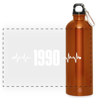 années 1990 Pulse Retro Heartbeat - Gourde panoramique avec mousqueton 750 ml - orange - Devant