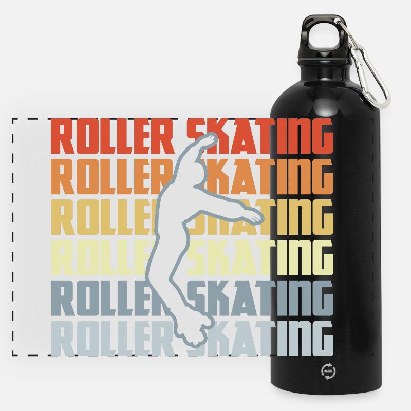 Roller Skating Disco - Gourde panoramique avec mousqueton 750 ml - noir