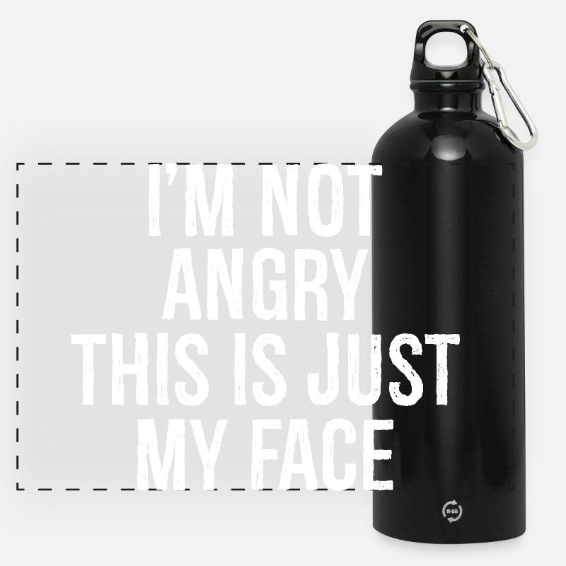 Je ne suis pas en colère, c’est juste mon visage - Gourde panoramique avec mousqueton 750 ml - noir