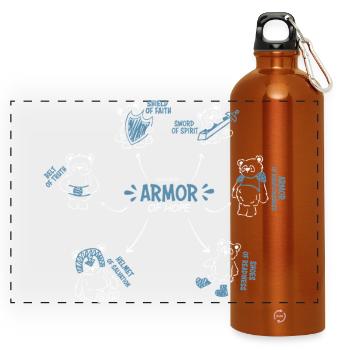 Rüstung der Hoffnung - Panorama Trinkflasche mit Karabiner 750 ml - Orange - Vorne
