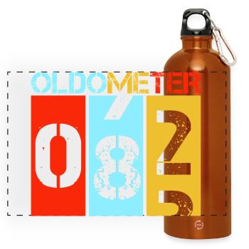 Oldometer 82 Retro Vintage 82. Geburtstag - Panorama Trinkflasche mit Karabiner 750 ml - Orange - Vorne