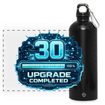 30 Upgrade Abgeschlossen - Panorama Trinkflasche mit Karabiner 750 ml - Schwarz - Vorne