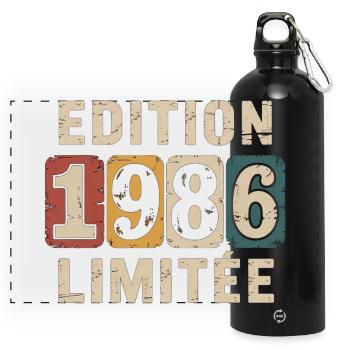 Edition 1986 Limitée - Gourde panoramique avec mousqueton 750 ml - noir - Devant